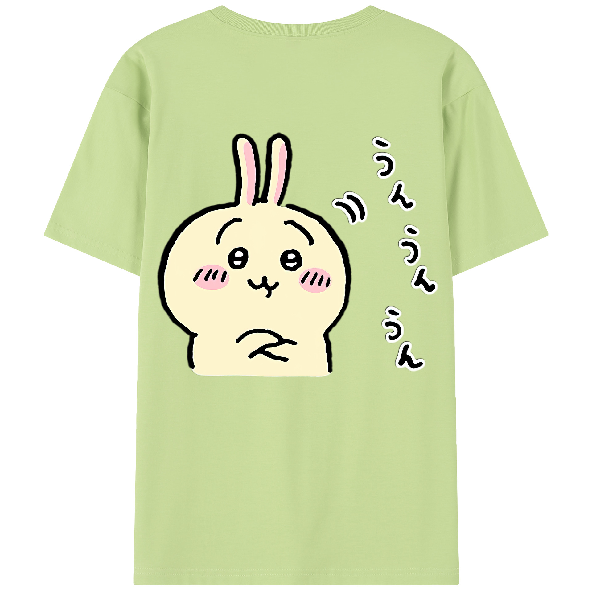 （画像用） ちいかわ うさぎ Chii-kawa usagi 綿100％半袖Tシャツ（背面プリント）